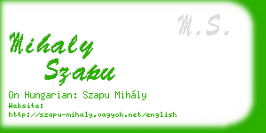 mihaly szapu business card